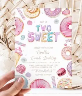 Two Sweet Birthday Invitation