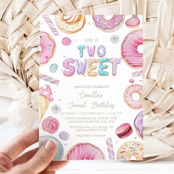 Two Sweet Birthday Invitation