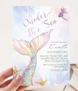 oneder the sea birthday invitation