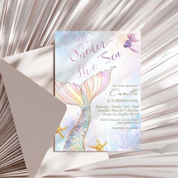 oneder the sea birthday invitation