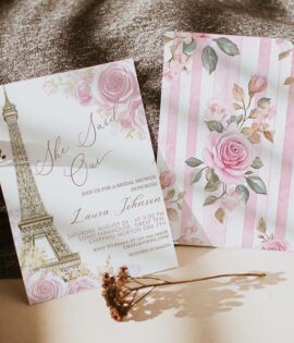 Paris Themed Bridal Shower Invitation