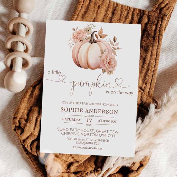 Little Pumpkin Is On The Way Invitation